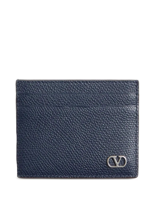 Vlogo Signature Garnet Calfskin Card Holder