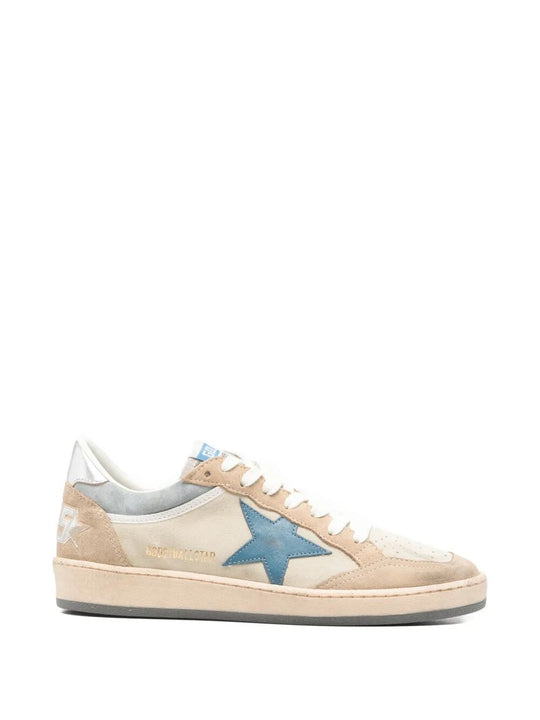 Ball Star Two-Tone Suede Sneakers With Laminated Leather Star