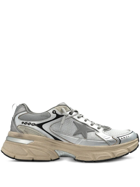 Lightstar Laminated Leather And Mesh Sneakers