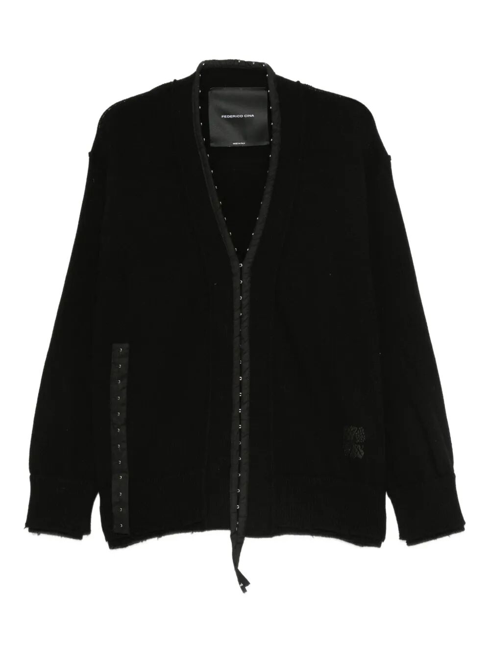 Federico Cina Cardigan - Black | dcaf3a439efc1eae2b3ee4965dd65eb2d579031b
