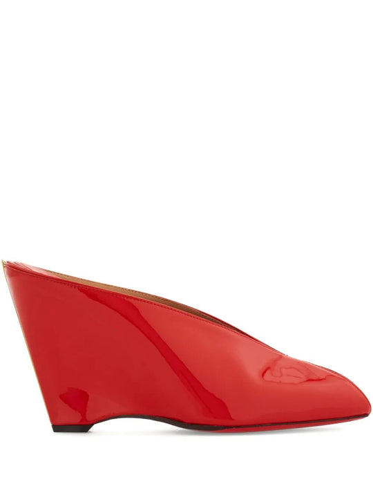 Alicia 95 Peep Toe Patent Leather Mule