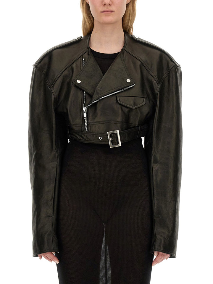 Rick Owens Leather Jackets - Black | Wanan Luxury