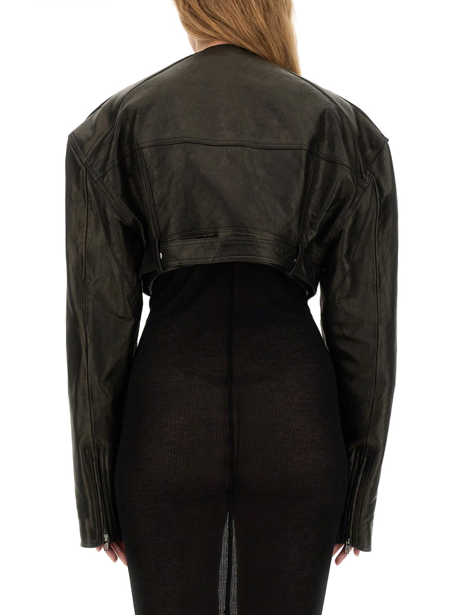 Rick Owens Leather Jackets - Black | Wanan Luxury