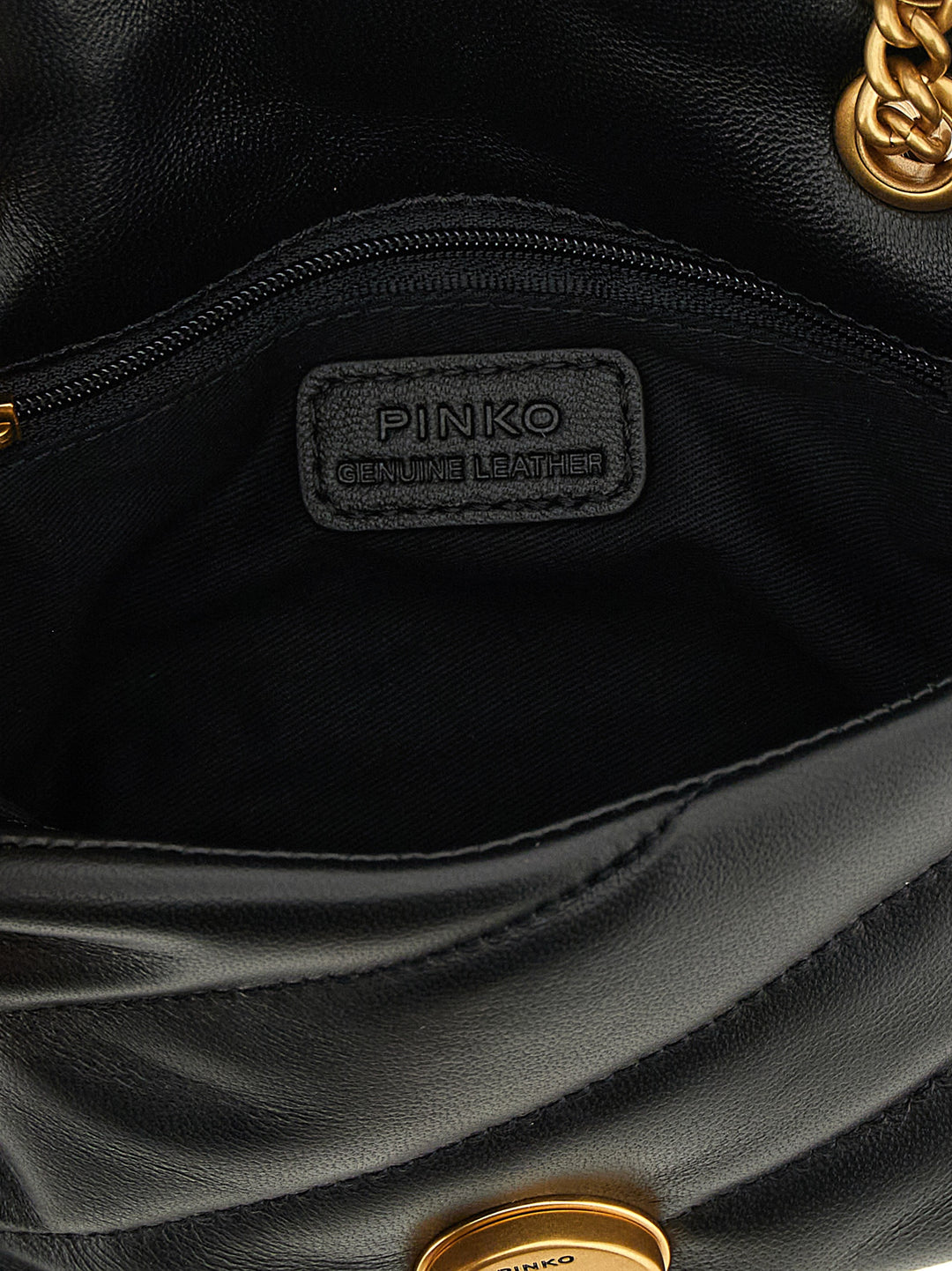 Pinko Baby Love Puff Crossbody Bags - Black | 607e56ff00e05829fd636420c502456d17d91104