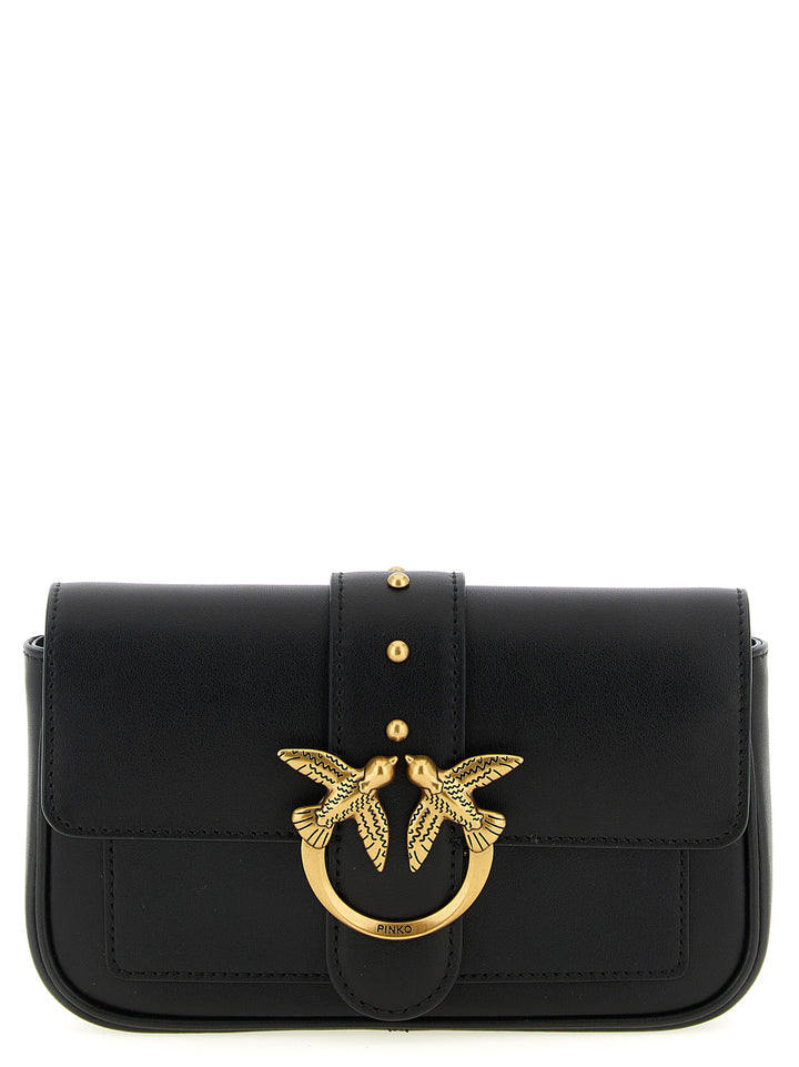 Pinko Pocket Love One Crossbody Bags - Black | e62f7cd11bdbc528d1f962317237f920511cfda6