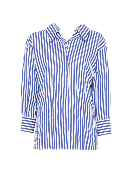 Slashed Striped Poplin Shirt