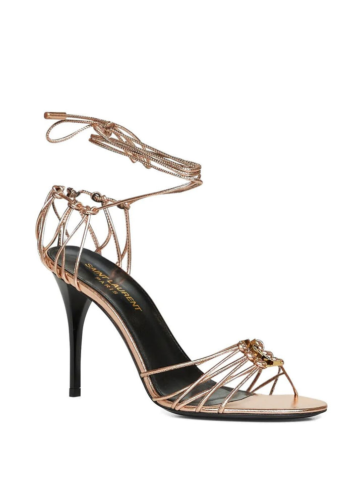 Saint Laurent Paris Sandals - Metallic | 36228ab4204f3dd8019b4615493d474ae51297a1