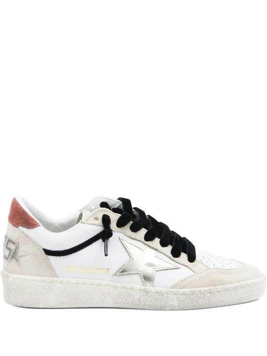 Ball Star Leather Sneakers With Metallic Leather Star And Suede Heel Tab
