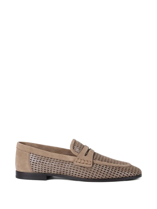 Sparkling Net Leather Loafers