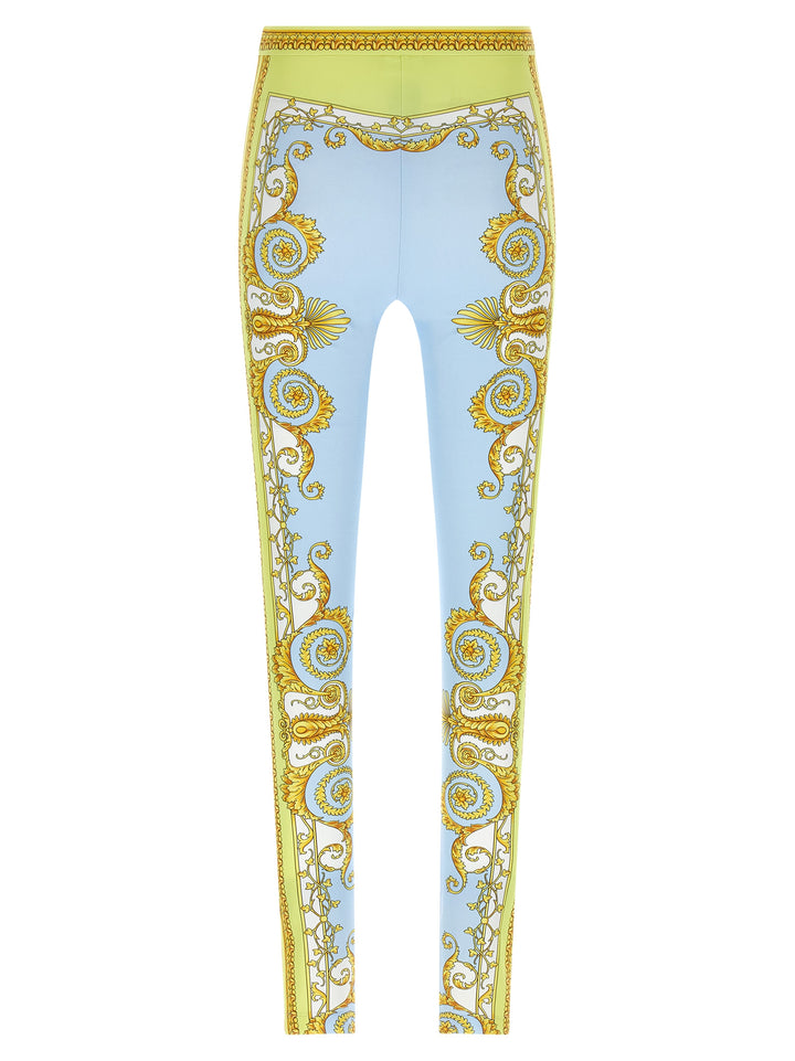 Versace Spring Barocco Leggings - Light Blue | f8b4321c5fb23466bb6b08f71de21c57910015a3