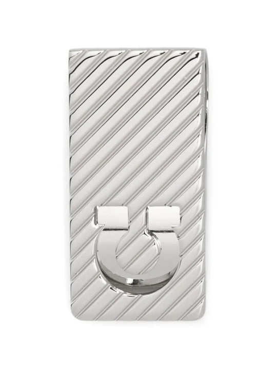 Guilloche Diagonal Stripe Money Clip