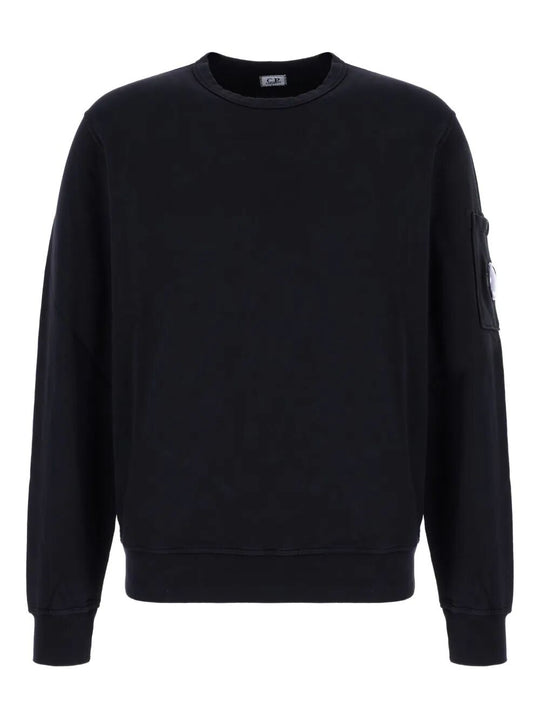 Crewneck Fleece Sweatshirt With Logo Badge