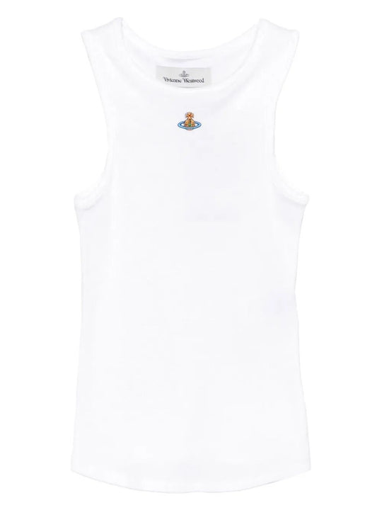 90s Orb-Embellished Ribbed Tank Top