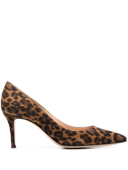Gianvito 70 Leopard-Print Suede Pumps