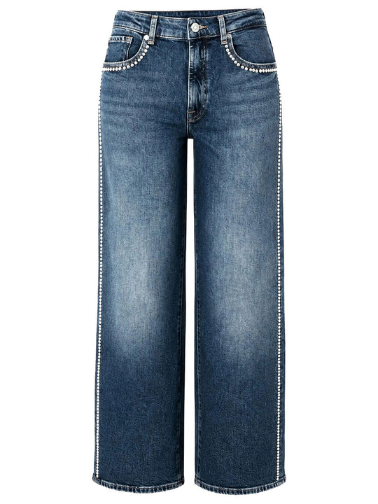 Stovepipe Straight Avenue Jeans With Side Studs