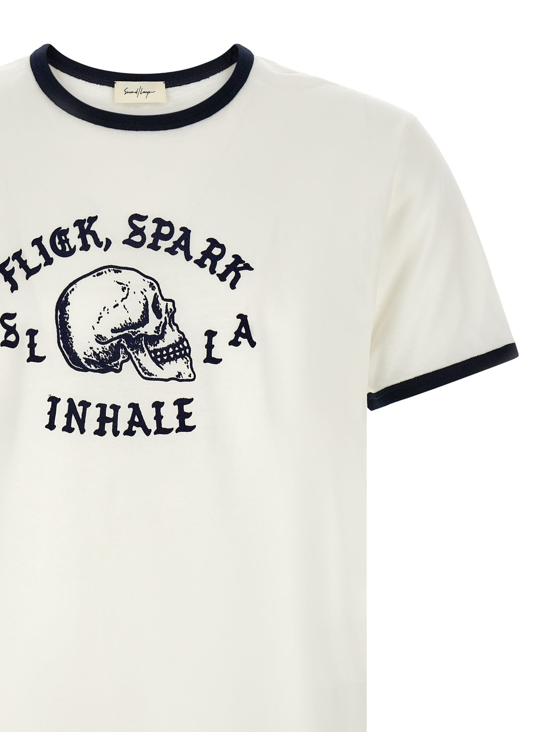 Second/Layer Flick, Spark, Inhale Ringer T-shirt - White/Black | 1f590263c88a8c56d505a1a13ba2b676a919e8e4