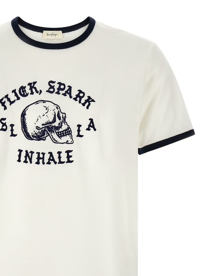 Second/Layer Flick, Spark, Inhale Ringer T-shirt - White/Black | 1f590263c88a8c56d505a1a13ba2b676a919e8e4