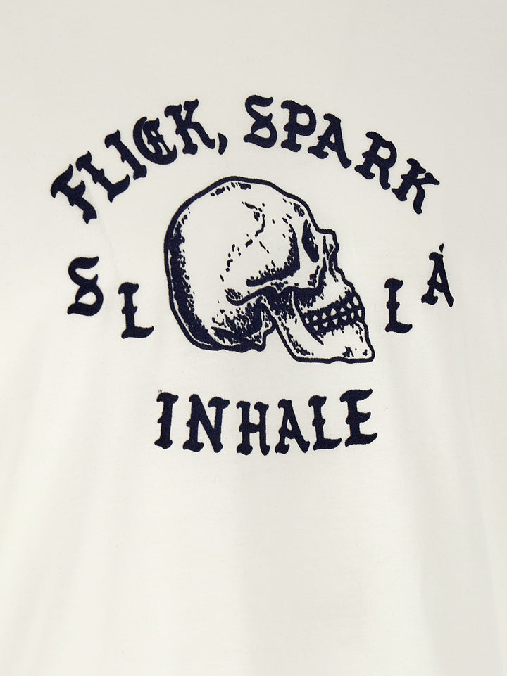 Second/Layer Flick, Spark, Inhale Ringer T-shirt - White/Black | ad8cf1ebfa4114beb08be0ac9f55136b8e163603
