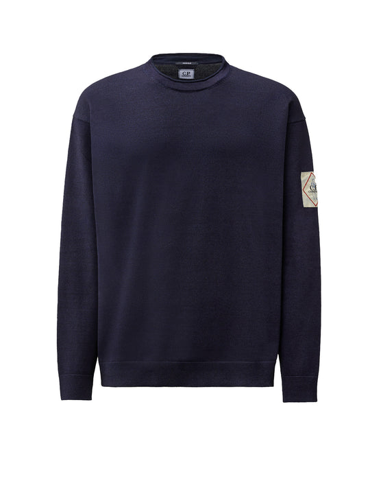 Cotton Sweater With Logo Patch