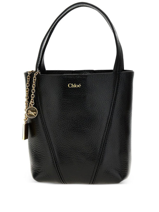 Small ChloÉ Spin Tote Bag In Grained Leather