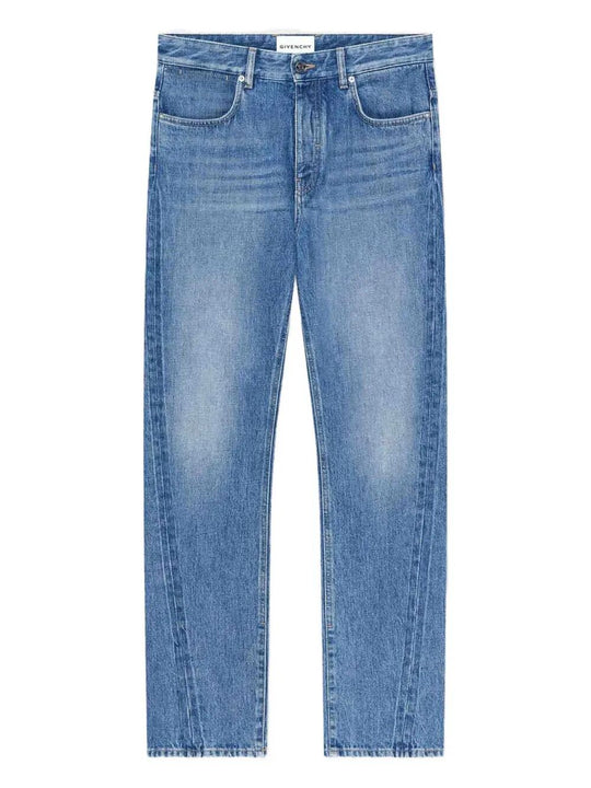 Couture Seam Straight Fit Shadow Washed Jeans