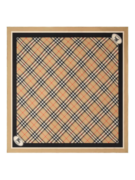 Check Silk Scarf