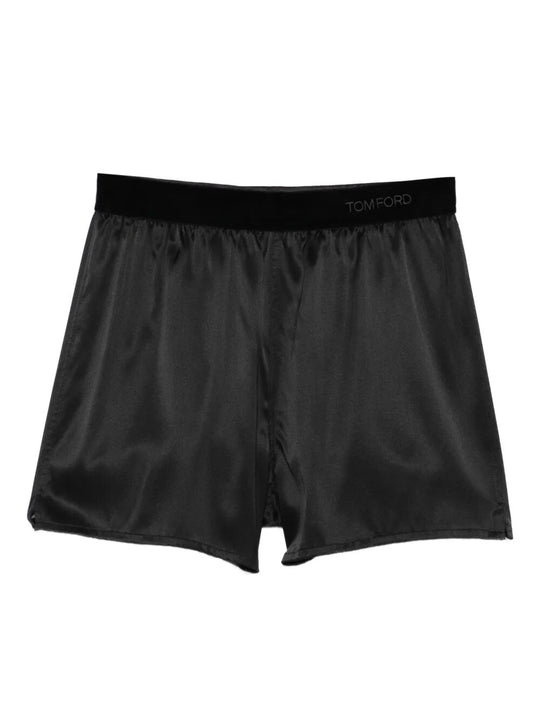Stretch Silk Satin Shorts