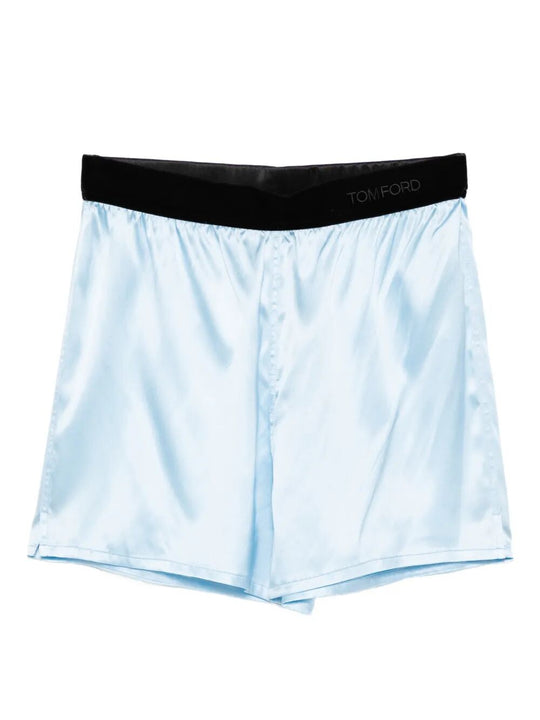 Stretch Silk Satin Shorts
