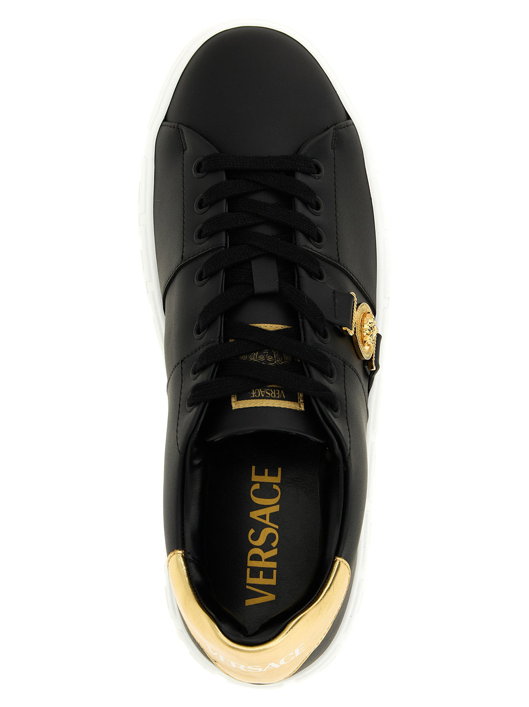 Versace Greca Sneakers - Black | ce07eeb56bb1b2b7dbc1289a853a9372538a5d8d