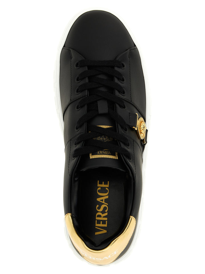 Versace Greca Sneakers - Black | ce07eeb56bb1b2b7dbc1289a853a9372538a5d8d