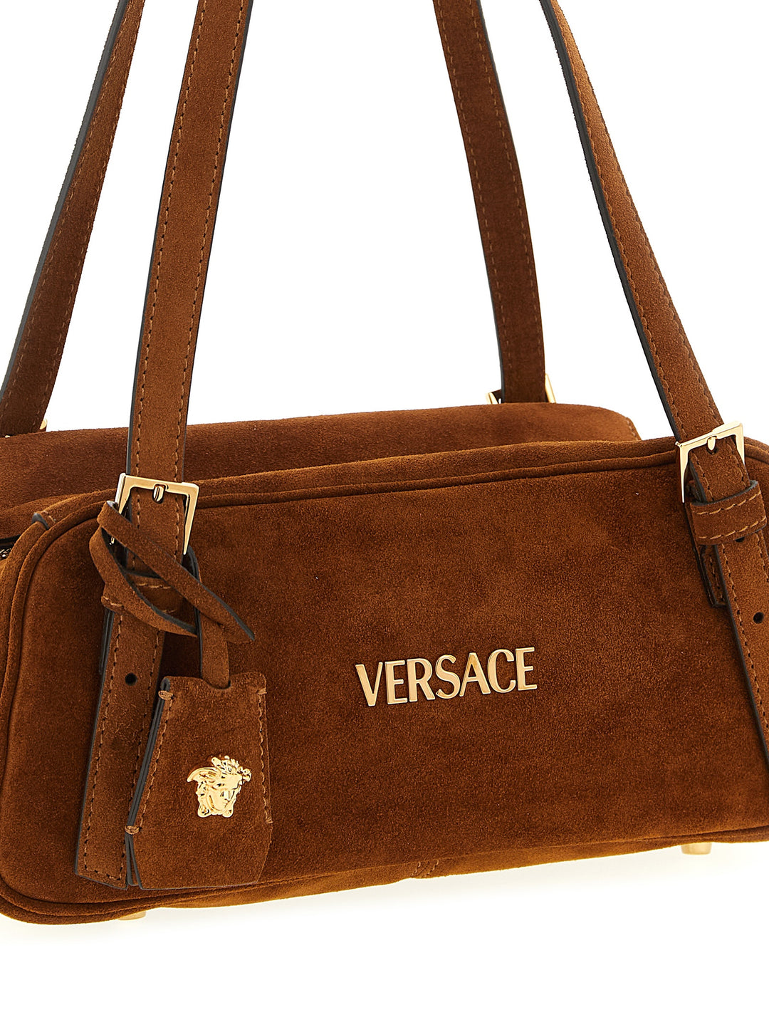 Versace Versace Tag Shoulder Bags - Brown | 4b518c956972eaeda7dafe56cace4e16bcb16609