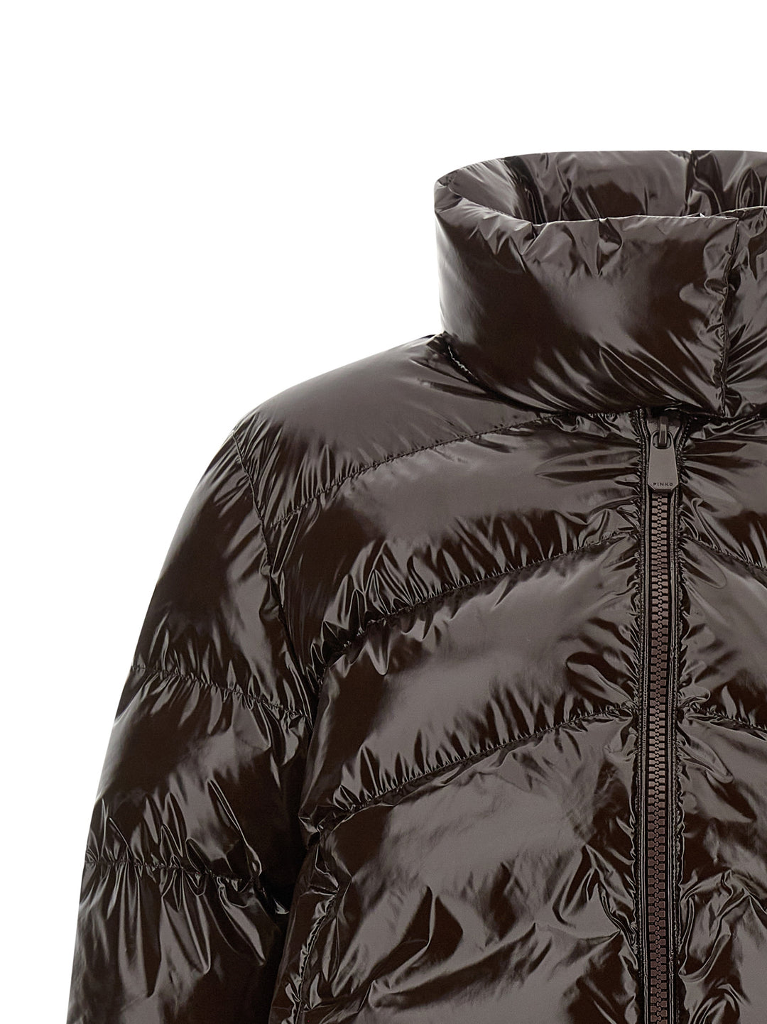 Pinko Love Birds Puffer Jackets - Brown | 47e27106fe63723c5644c0727089961da9f3fa62