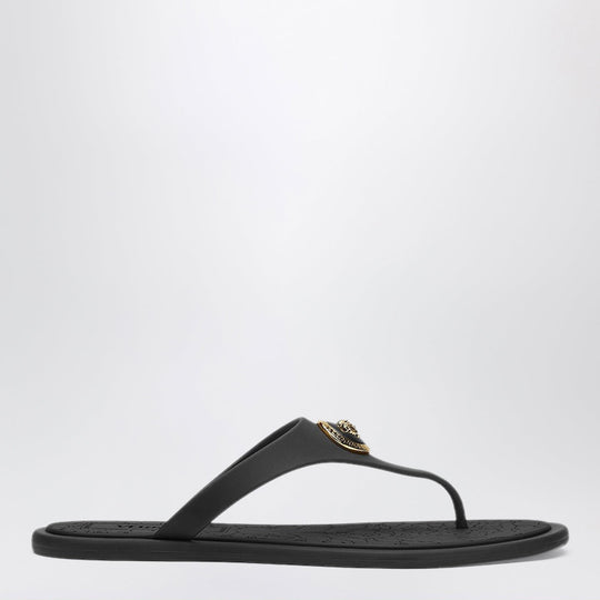 Black Alia Rubber Sandals