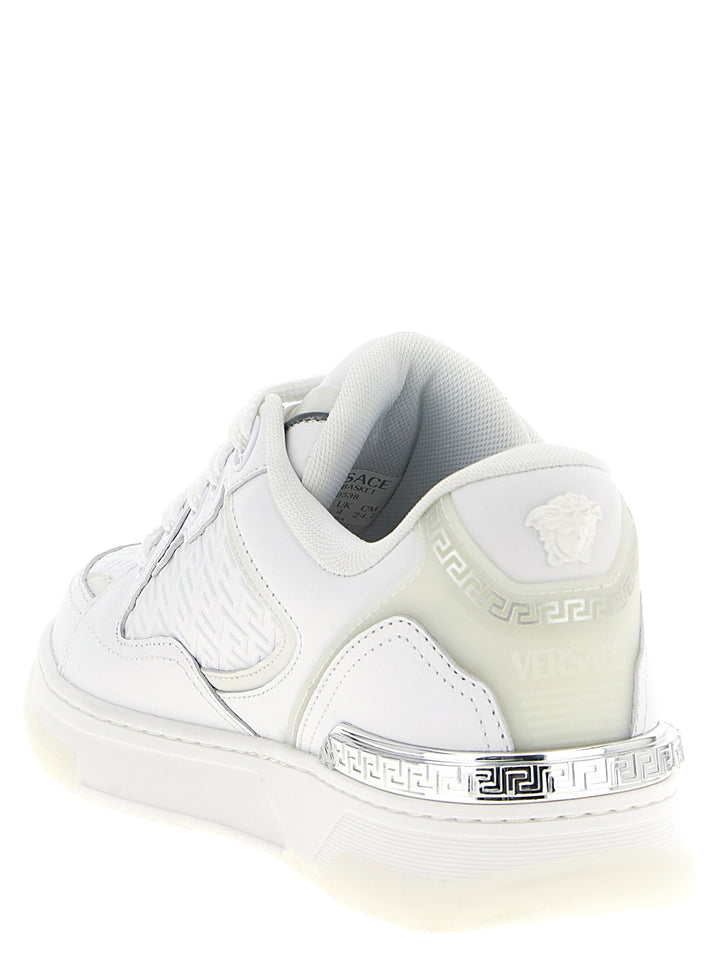 Versace Biggie Basket Sneakers - White | 4c9939d5a0741341447f4c46e17df806ece63682