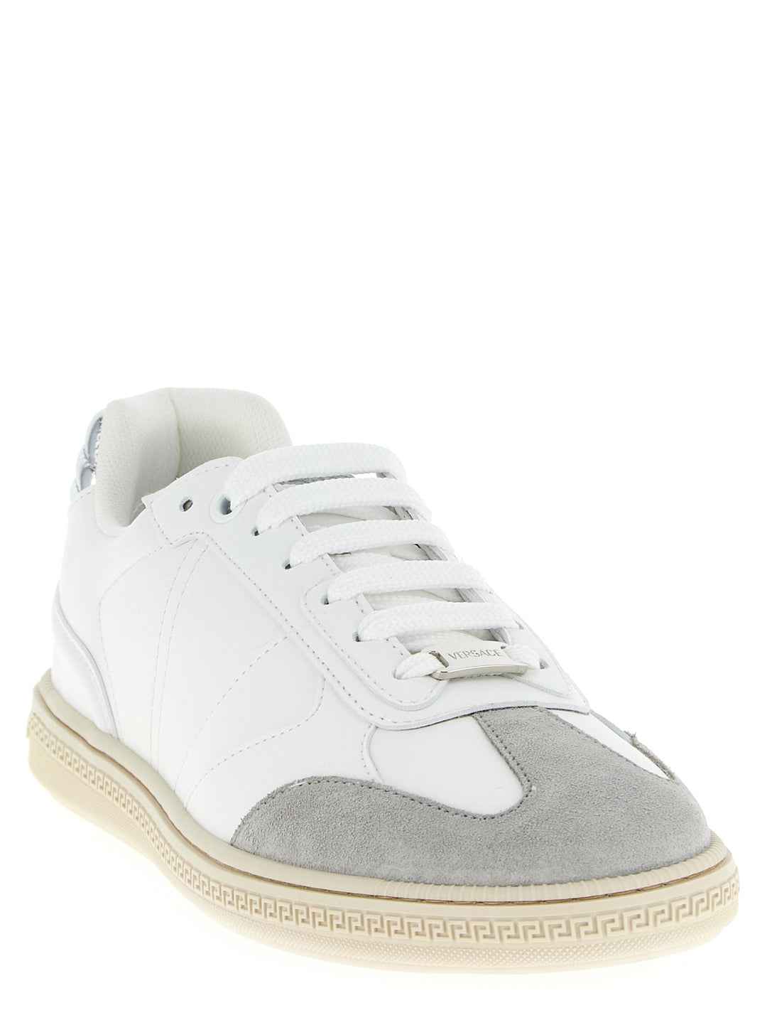 Versace Greca Court Sneakers - White | 0f93a0e2994df4d523b5649eedd68b5591a36ac0