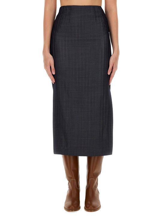 Wool Blend Pencil Skirt