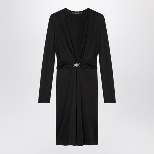 Black Viscose Jersey Midi Dress
