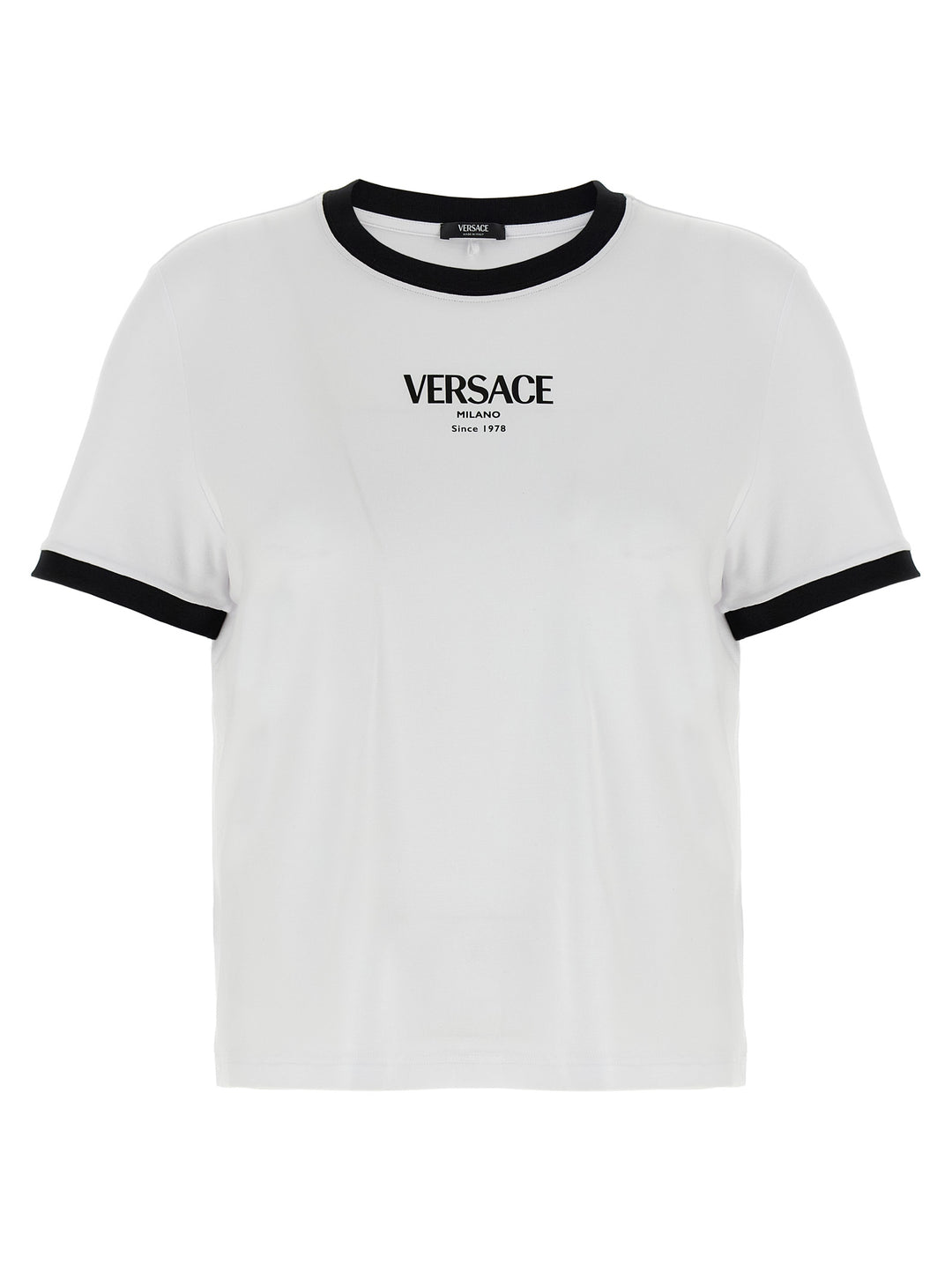 Versace Logo T-shirt - White/Black | f2fad2f8fd9f60c80eb3fab10e1dbc63ac387510