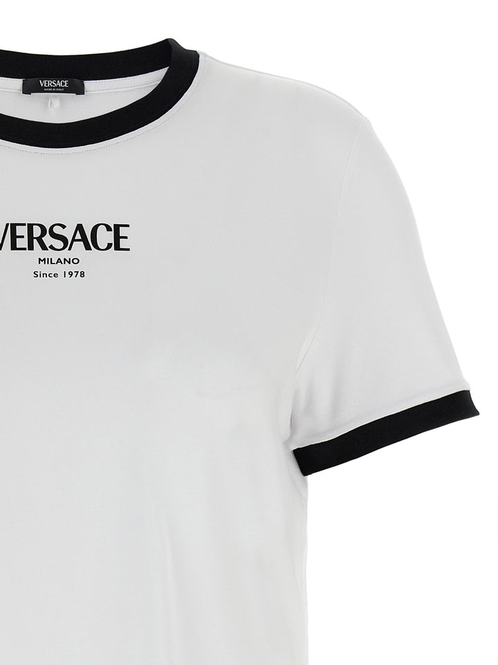 Versace Logo T-shirt - White/Black | 74922c80836936321a11777bff380a5c3a3c2b34
