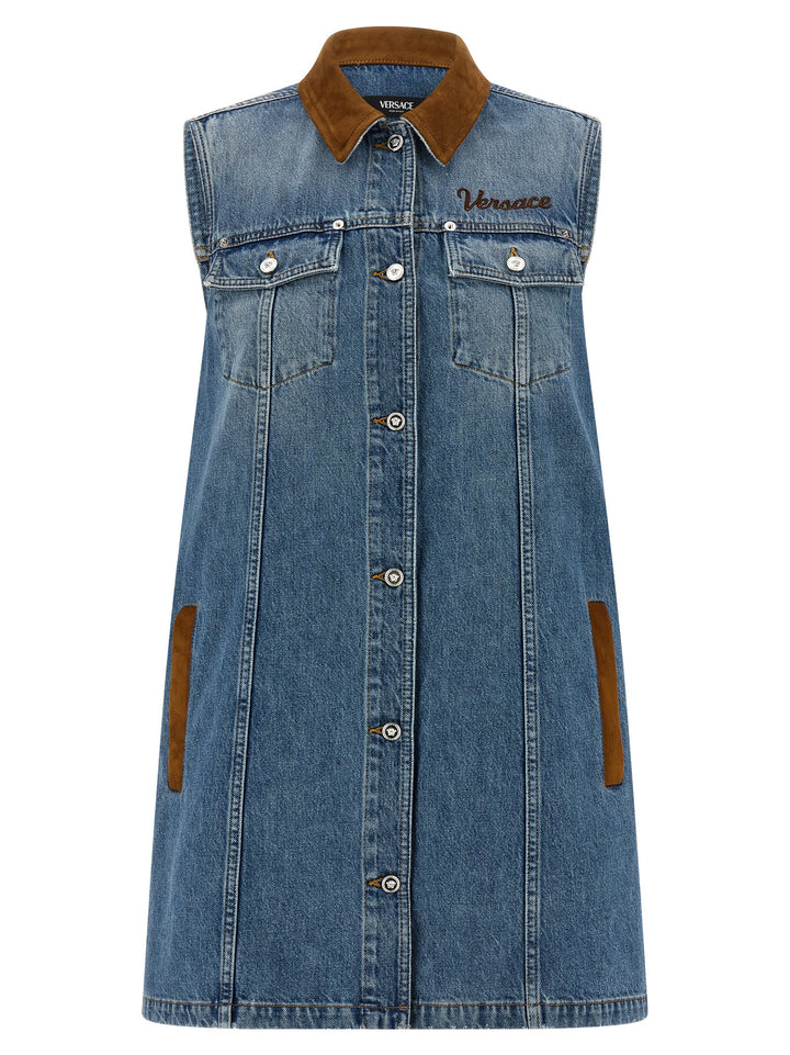 Versace A-Line Dress Dresses - Blue | 41bdb933691143eca99cdd333377a14c224fb3a5