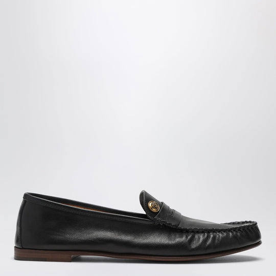 Black Guanto Loafers In Calf Leather