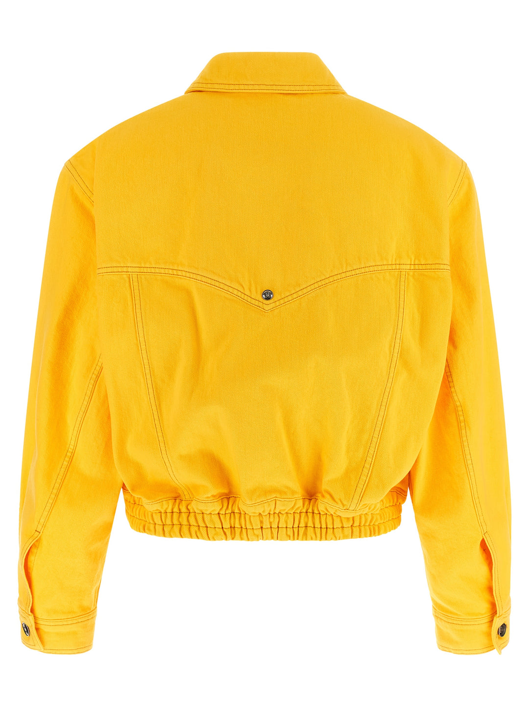 Versace Over Denim Bluson Puffer Jackets - Yellow | f639d073a9066d7962716c1bef9066a809c3b6e3