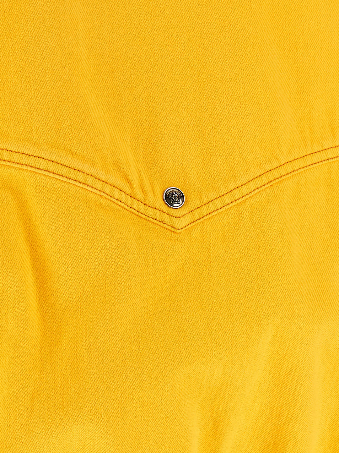 Versace Over Denim Bluson Puffer Jackets - Yellow | ffda1fc1b62ba4a7ad098ff8f32c333e0fb108a4