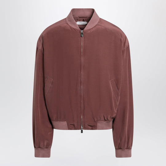 Aubergine Silk Bomber Jacket