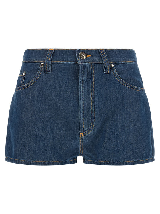 Chambray Denim Shorts Bermuda And Short Blue