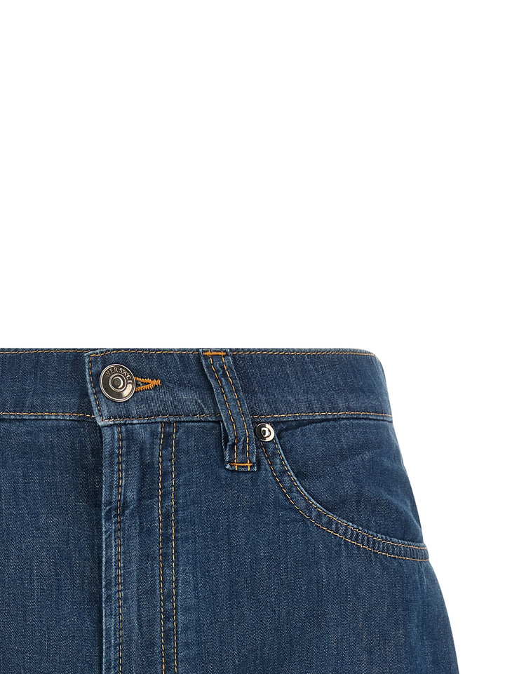 Versace Chambray Denim Shorts Bermuda and Short - Blue | 1974add3050b856851b6e15c8c0ce8a4094ef622