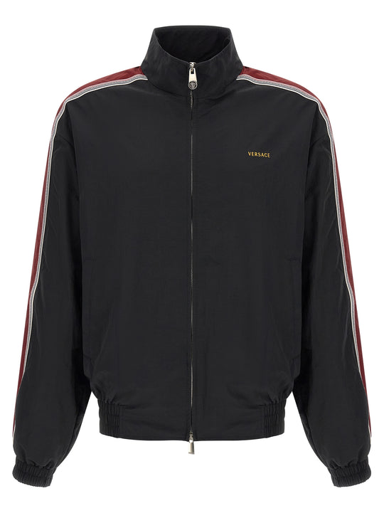 Craquelé-Effect Blouson Puffer Jackets Black