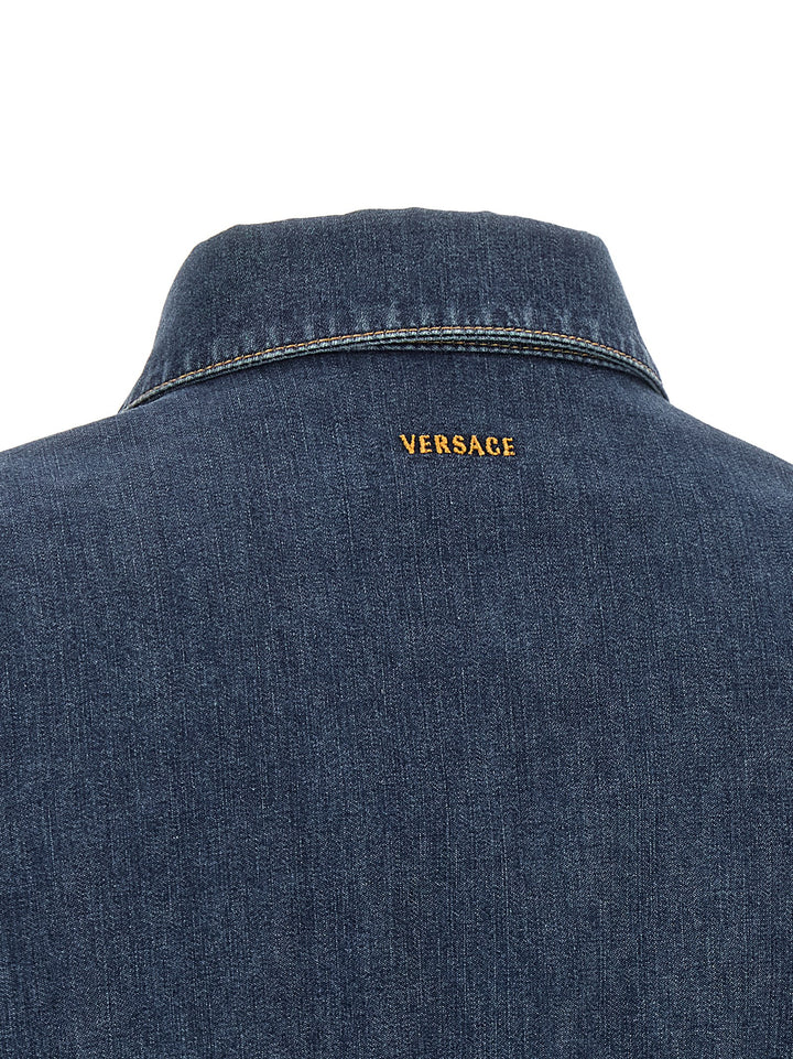 Versace Chambray Denim Dress Dresses - Blue | d3f7e9fe02804878543750389ed62acac39a759f