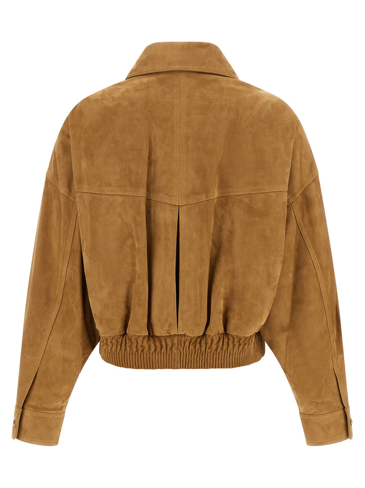 Versace Suede Blouson Puffer Jackets - Brown | 27bb7eae71e56f1e8f6ee25f018b624ecfb54c0e