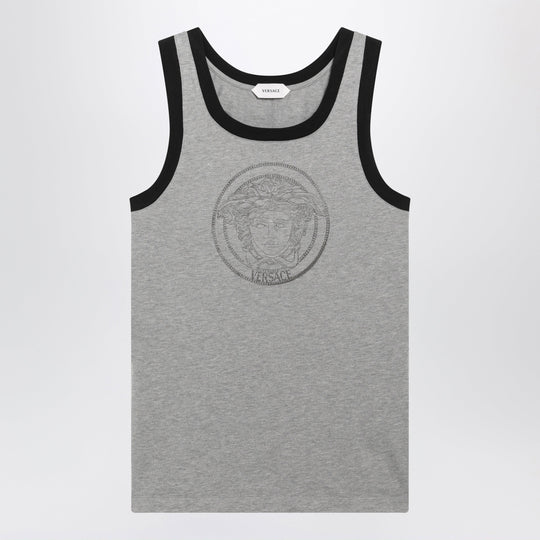 Light Grey Cotton Jersey T-Shirt With Logo Print